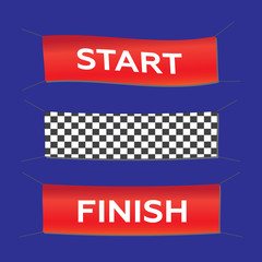 Banner set start finish illustration in flat style