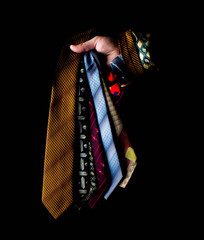 row of neckties collection, pattern, men accessory elegant, fashion