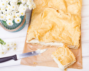 Delicious Polish cake with creme, called Karpatka