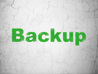 Software concept: Backup on wall background