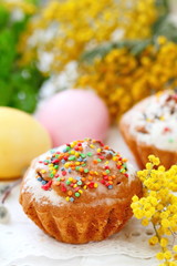 Easter cake and eggs