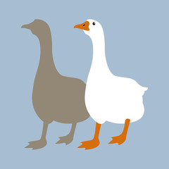 goose vector illustration style Flat silhouette