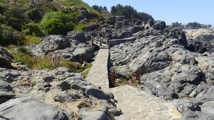 Holidays and seaside beach landscape in Chile