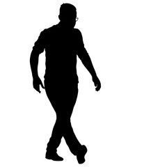 Black silhouettes man on white background. Vector illustration