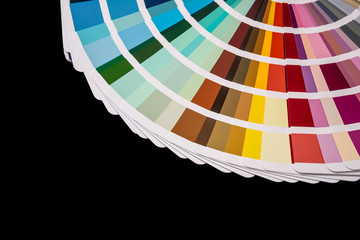 Color palette guide  isolated on black.
