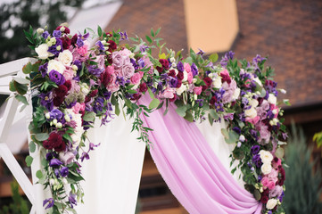 Wedding arch with nicely flower decoration