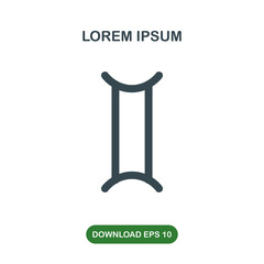 Zodiac gemini symbol icon vector