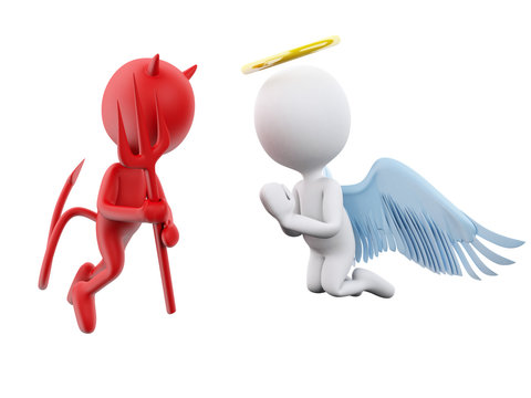 3D Angel and Devil.