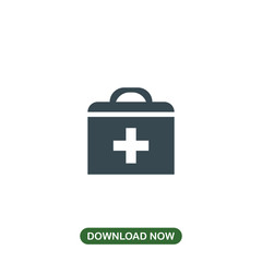 First aid box icon vector