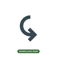 Rounded right arrow icon vector