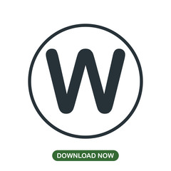 W letter icon vector