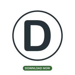 D letter icon vector