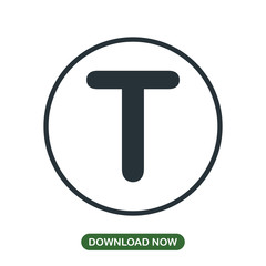 T letter icon vector