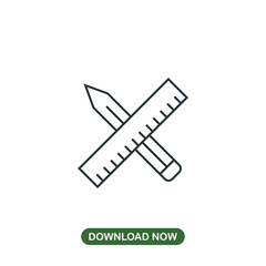 Ruler and pen icon vector