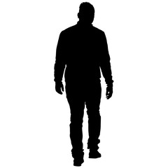 Black silhouettes man on white background. Vector illustration