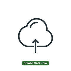 Upload cloud icon vector