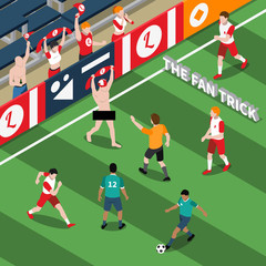 Trick Of Sports Fan Isometric Illustration