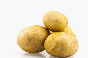 Potatoes isolated over white