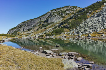 Fototapeta premium Amazing landscape with mountain lake, Rila Mountain, Bulgaria