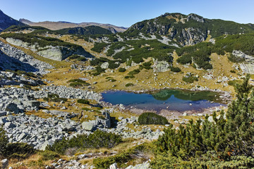 Fototapeta na wymiar Amazing landscape with mountain lake, Rila Mountain, Bulgaria