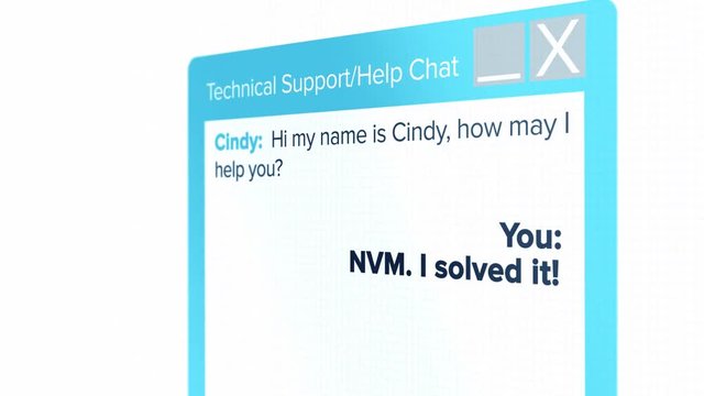 Chatroom tech support text   Problem solved