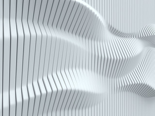 abstract surface made of vertical panels forming wavy geometry 3d illustration