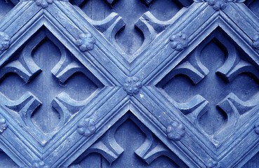 Close up ornaments of a church door