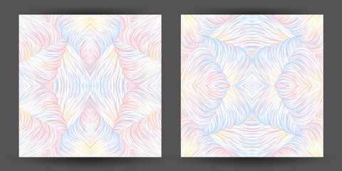 Set abstract pattern seamless. line art tracery. texture wave hair natural. Pastel color