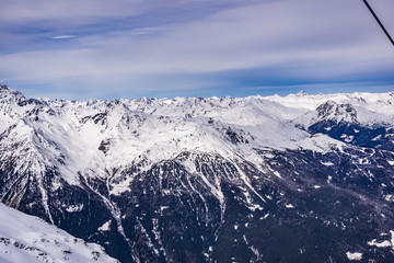 Fototapeta na wymiar Snow and Mountains of the Little Town of Bormio, Valtellina, Italy