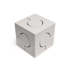 cubical jigsaw icon 3d rendering