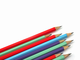 Color pencils isolated on white background
