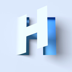 Cut out paper font letter H