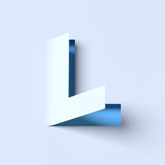 Cut out paper font letter L