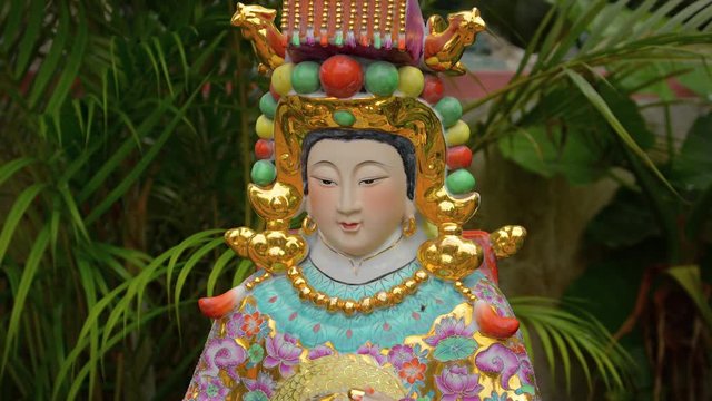 Sculpted and Painted Religious Image at a Buddhist Temple in Macau
