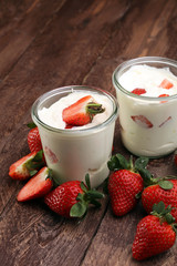 yogurt with fresh strawberries
