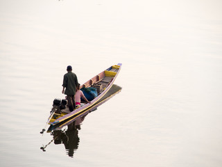 Fototapeta na wymiar Fishing, boating morning