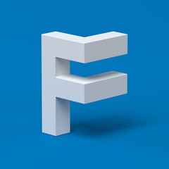 Isometric font letter F