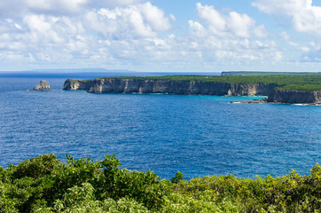 Blick über die Küste von Grande-Terre Richtung La Desirada, Guadeloupe, Karibik