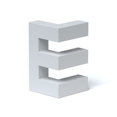 Isometric font letter E