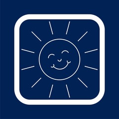 Smiling Sun Icon Flat Graphic Design - Illustration