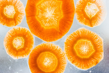 Carrot slices as background texture