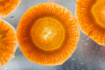 Carrot slices as background texture