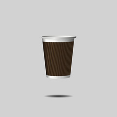 eps 10 vector realistic brown cup mockup. Add your company name and logo