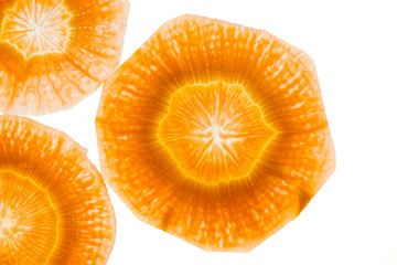 Carrot slices as background texture