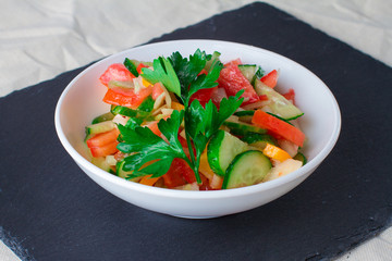 with tomato salad