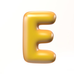 Bubbly 3d font letter E