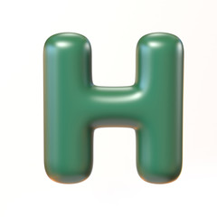 Bubbly 3d font letter H