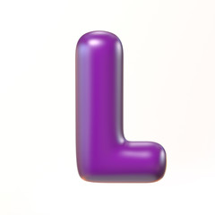 Bubbly 3d font letter L