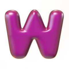 Bubbly 3d font letter W