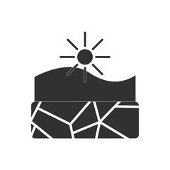 black and white Vector illustration in flat design of cracked earth underwater